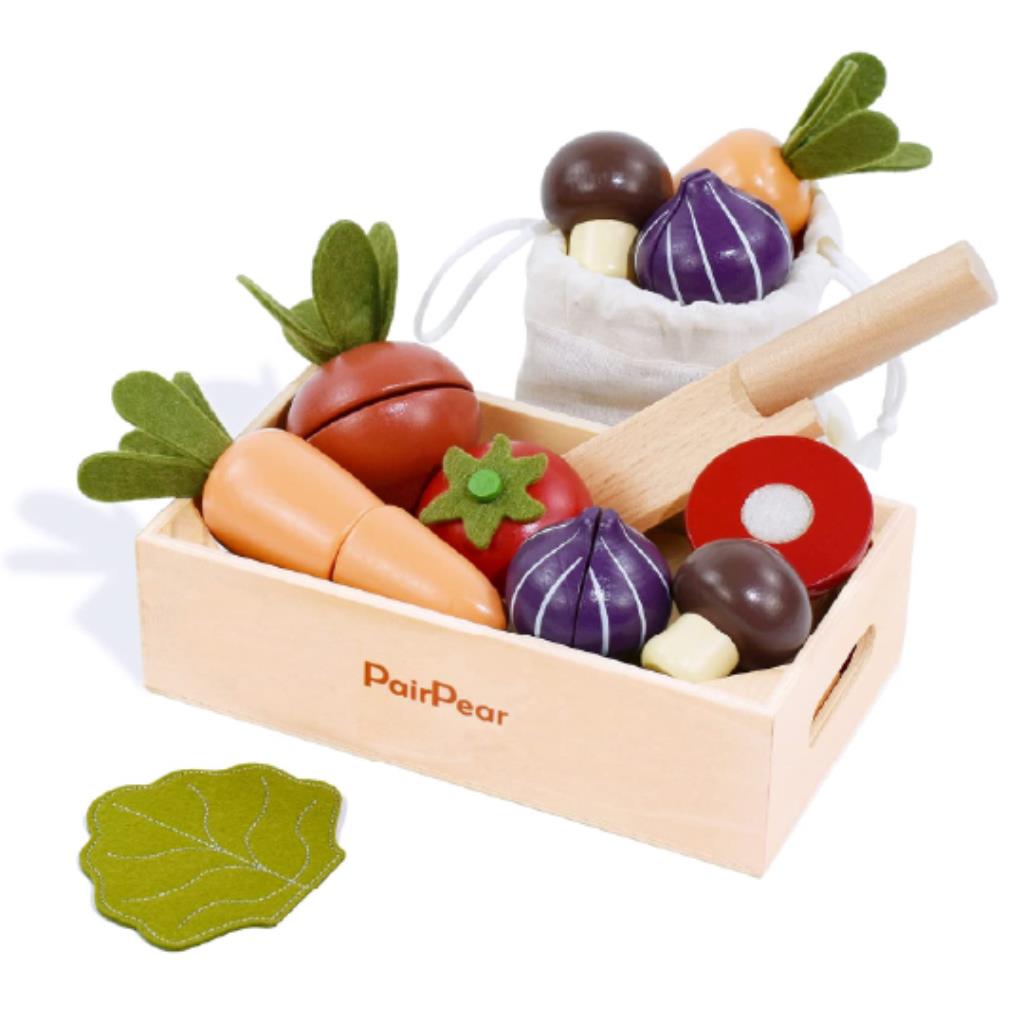 Wooden Cutting Fruits & Vegetables Play Set